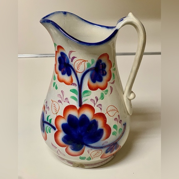 19th Century Gaudy Welsh Grape Pattern Hand Painted Luster Jug Handled Pitcher - Picture 12 of 16